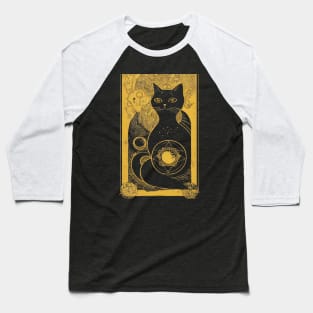 Black Cat Tarot Baseball T-Shirt